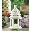 Accent Plus Moroccan White Candle Lantern - 13 inches