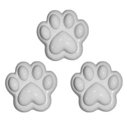 3 Pcs Cute Paws Resin Drawer Knobs Dresser Cabinet Handles Pulls for Kids Room Closet Wardrobe Cupboard Furniture,White