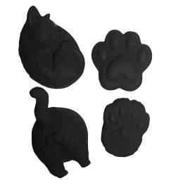 4-Pieces Cute Cats Theme Drawer Knobs Resin Dresser Cabinet Knobs Handle Pulls for Furniture Hardware,Black