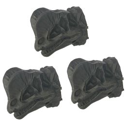 3 Pcs Simulation Dilophosaurus Dresser Handle Pulls Dinosaur Drawer Knobs Resin Furniture Hardware, Matte Black