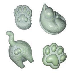 4 Pcs Green Cat Theme Knobs Set Resin Cabinet Drawer Dresser Knobs Cupboard Handle Pulls for Kitchen Bathroom Wardrobe