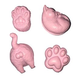 4 Pcs Pink Cat Theme Cabinet Drawer Dresser Knobs Resin Handle Pulls for Kitchen Bathroom Wardrobe Cupboard