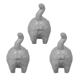 3 Pcs Lovely Cat Butt Drawer Knobs Resin Knobs Pulls Handles for Kids Closet Wardrobe Cupboard Furniture Hardware,White