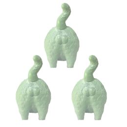 3 Pcs Green Cute Cat Butt Cabinet Drawer Knobs Dresser Resin Knobs Handles for Kids Closet Wardrobe Cupboard