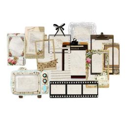 24 Pcs Vintage Scrapbooking Sticker Supplies Retro Transparent Paper Frame Stickers for Diary Journal Planner