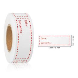 150 Stickers / Rolls Red Date Content Label Stickers Kitchen Refrigerator Reminder Label Food Storage Label Stickers