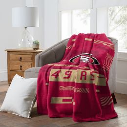 49ERS OFFICIAL NFL "Digitize" Raschel Throw Blanket;  60" x 80"