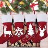 4 Pack 18inch Christmas Stockings Large Xmas Red And White Snowflake Reindeer Antelope Christmas Tre