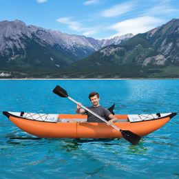 Inflatable Kayak Set with Paddle & Air Pump, Portable Recreational Touring Kayak Foldable Fishing Touring Kayaks, 1 Person