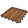 Decking Tiles Vertical Pattern 11.8"x11.8" Acacia Set of 30