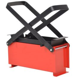 Paper Log Briquette Maker Steel 13.4"x5.5"x5.5" Black and Red