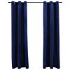 Blackout Curtains with Rings 2 pcs Navy Blue 37"x63" Velvet