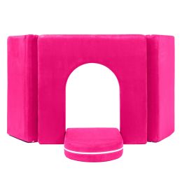 Jaxx Zipline Playscape Castle Gate - Playtime Furniture for Imaginative Kids, Fuchsia