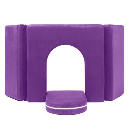 Jaxx Zipline Playscape Castle Gate - Playtime Furniture for Imaginative Kids, Grape