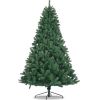 7.5FT  Artificial Christmas Tree Full Natural Spruce PVC Fir Tree Foldable Metal Stand Unlit Green