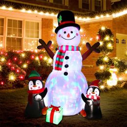 Ourwarm 6ft Christmas Inflatables Outdoor Decorations Snowman Penguins