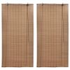 Bamboo Roller Blinds 2 pcs Brown 47.2" x 86.8"