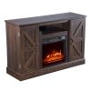 ZOKOP 47 Inch Log Brown Fireplace TV Cabinet 1400W Single Color/Fake Firewood/Heating Wire/With Small Remote Control RT