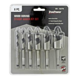 6 - pc. Wood Boring Stubby Auger Bit Set - True Power