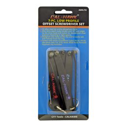 7 PC. Low Profile Offset Screwdriver Set with Keychain Loop - Cal-Hawk ASDL7H