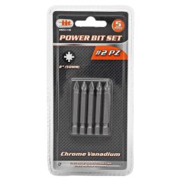 5-pc. Power Bit Set - #2 Pozi Phillips