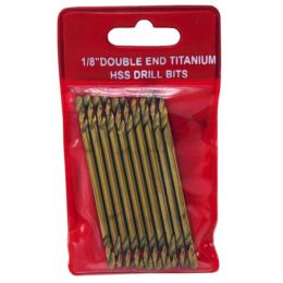 10-pc. 1/8" Double End Titanium HSS Drill Bits