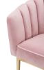 Colla Accent Chair in Blush Pink Velvet & Gold