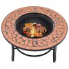 Mosaic Fire Pit Terracotta 26.8" Ceramic