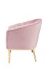 Colla Accent Chair in Blush Pink Velvet & Gold