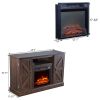 ZOKOP 47 Inch Log Brown Fireplace TV Cabinet 1400W Single Color/Fake Firewood/Heating Wire/With Small Remote Control RT