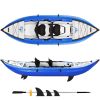 Inflatable Kayak Set with Paddle & Air Pump, Portable Recreational Touring Kayak Foldable Fishing Touring Kayaks, Tandem 2 Person Kayak