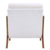 Oak Armrest Oak Upholstered Teddy Velvet Single Lounge Chair Indoor Lounge Chair Off-White