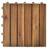 Decking Tiles Vertical Pattern 11.8"x11.8" Acacia Set of 30