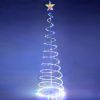 6FT Spiral Christmas Tree Outdoor Halloween Christmas Decorations; 182 pcs RGB LEDs Lighted Artificial Tree Decor for Yard Porch Indoor Outside