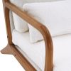 Oak Armrest Oak Upholstered Teddy Velvet Single Lounge Chair Indoor Lounge Chair Off-White