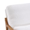 Oak Armrest Oak Upholstered Teddy Velvet Single Lounge Chair Indoor Lounge Chair Off-White