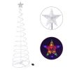 6FT Spiral Christmas Tree Outdoor Halloween Christmas Decorations; 182 pcs RGB LEDs Lighted Artificial Tree Decor for Yard Porch Indoor Outside