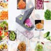 11 in1 Vegetable Chopper Cutter Chopper Multifunctional Veggie Chopper with Container;  Onion Chopper;  Chopper Vegetable Cutter - Grey