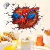 3D Cartoon Spiderman Wall Stickers For Kids Rooms Boys Gifts Through Wall Decals Home Decor Mural