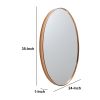 35 Inch Oval Hanging Accent Wall Mirror with Metal Frame; Matte Gold; DunaWest