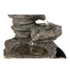 9.84inches Cascading Resin-Rock Falls Tabletop Water Fountain with LED Lights&Ball, Indoor Oudoor Decorative Tabletop Fountain for Stress Relief