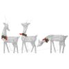 Christmas Reindeer Family 106.3"x2.8"x35.4" Silver Cold White Mesh