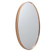 35 Inch Oval Hanging Accent Wall Mirror with Metal Frame; Matte Gold; DunaWest