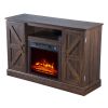 ZOKOP 47 Inch Log Brown Fireplace TV Cabinet 1400W Single Color/Fake Firewood/Heating Wire/With Small Remote Control RT