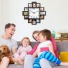 Photo Frame Clock Picture Collage 12-Picture Display Wall Clock Photowall Wall Hanging Home Decor