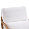 Oak Armrest Oak Upholstered Teddy Velvet Single Lounge Chair Indoor Lounge Chair Off-White