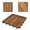 Decking Tiles Vertical Pattern 11.8"x11.8" Acacia Set of 30