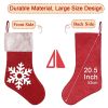 4 Pack 18inch Christmas Stockings Large Xmas Red And White Snowflake Reindeer Antelope Christmas Tre