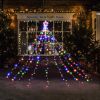 9FT Multi Color 14-Function LED Light Show Cone Christmas Tree; Outdoor Christmas Decorations LED Christmas Cone Trees/RGBY