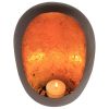 10 Inch Oval Metal Candlelight Pod; Textured Detail; Gold; Brown; DunaWest